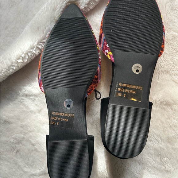 Colorful Patterned D’orsay Flats, Size 8 - Picture 4 of 11